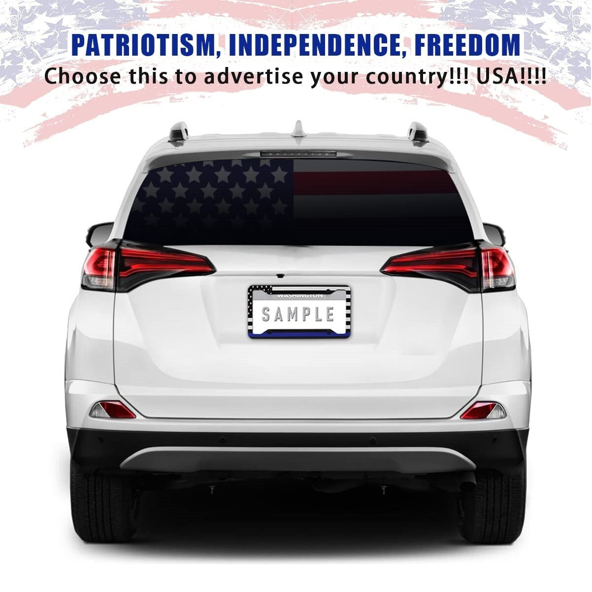 2X for Ram 1500 2500 US Flag Patriotic Car License Plate Frame Front Rear Cover