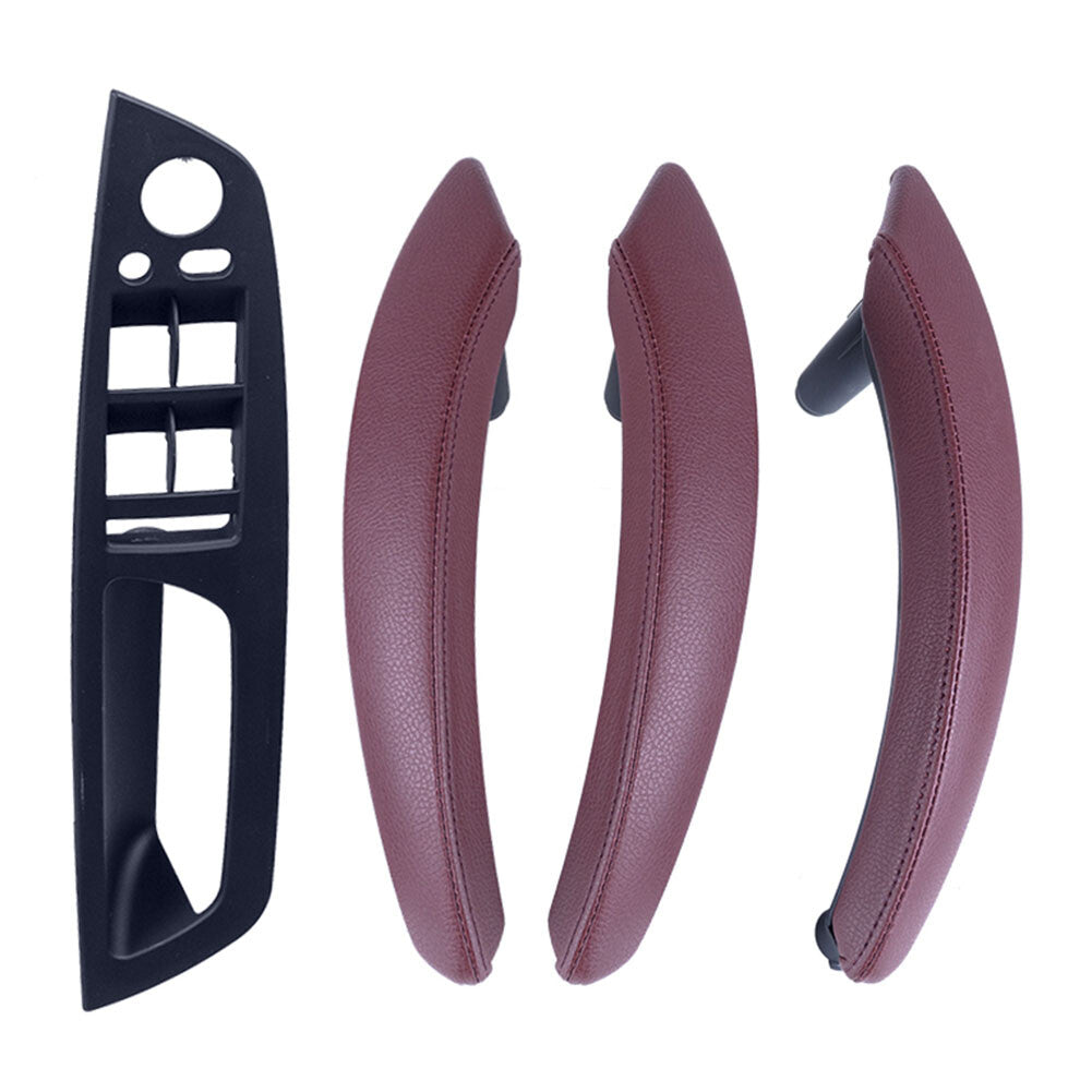 7x Leather Inner Interior Door Pull Handle Trim Fit for BMW X5 E70 X6 E71 LHD
