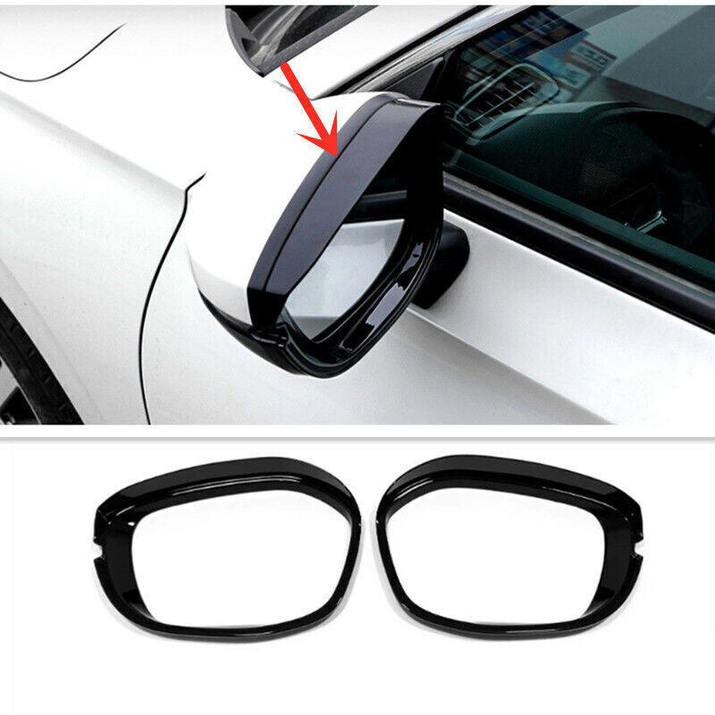 2PCS Bright Black Side Mirrors Rearview Frame Trim Cover for Honda for Civic 2022-24