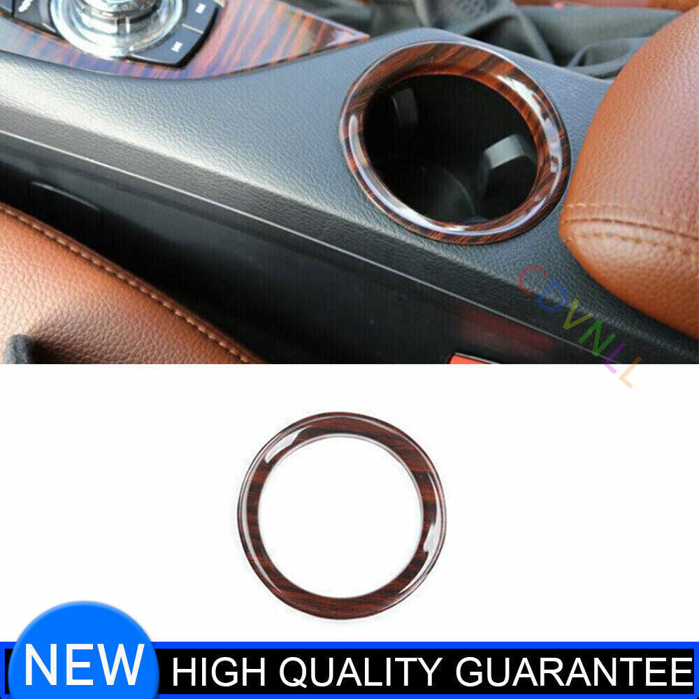 for BMW X1 E84 2013-2015 Red Wood Grain Gear Water Cup Holder Ring Cover Trim 1P