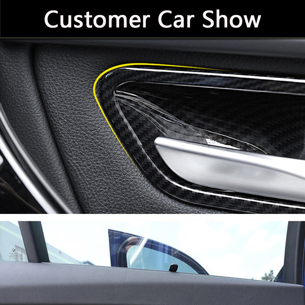 4PCS Interior Door Handle Bowl Cover for BMW 3 4 series F30 F34 3GT Carbon Look