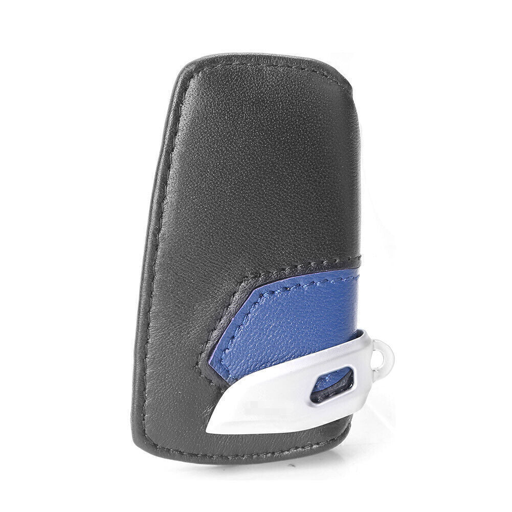 Sport Line Key Case Bag Cover for BMW 3 5 7 Series X3 Leather Blue