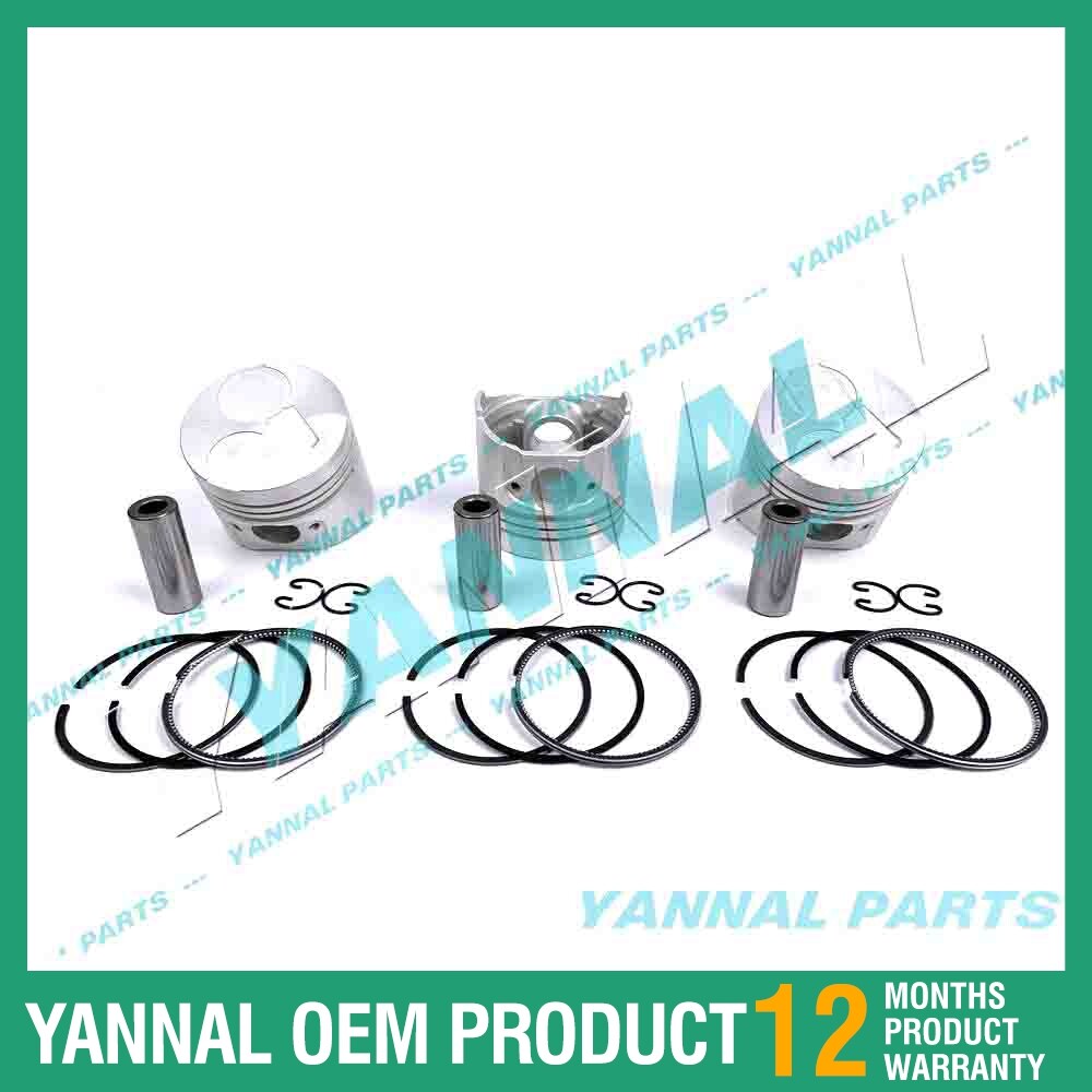 3-piece piston with piston rings + 0.5 mm for Kubota D1005 engine (oversized)