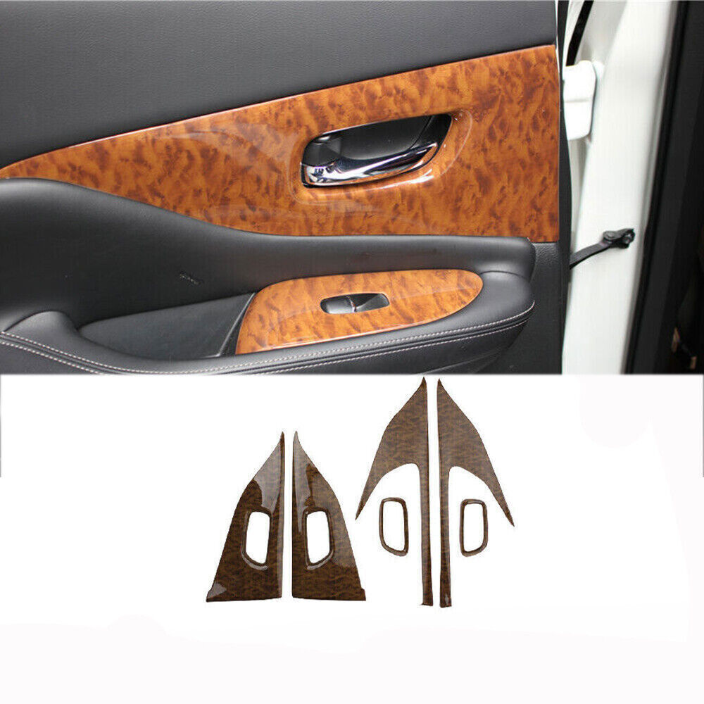 Inner Door Panel Cover Trim 6PCS Fit for Nissan Murano 15-21 Peach Wood Grain