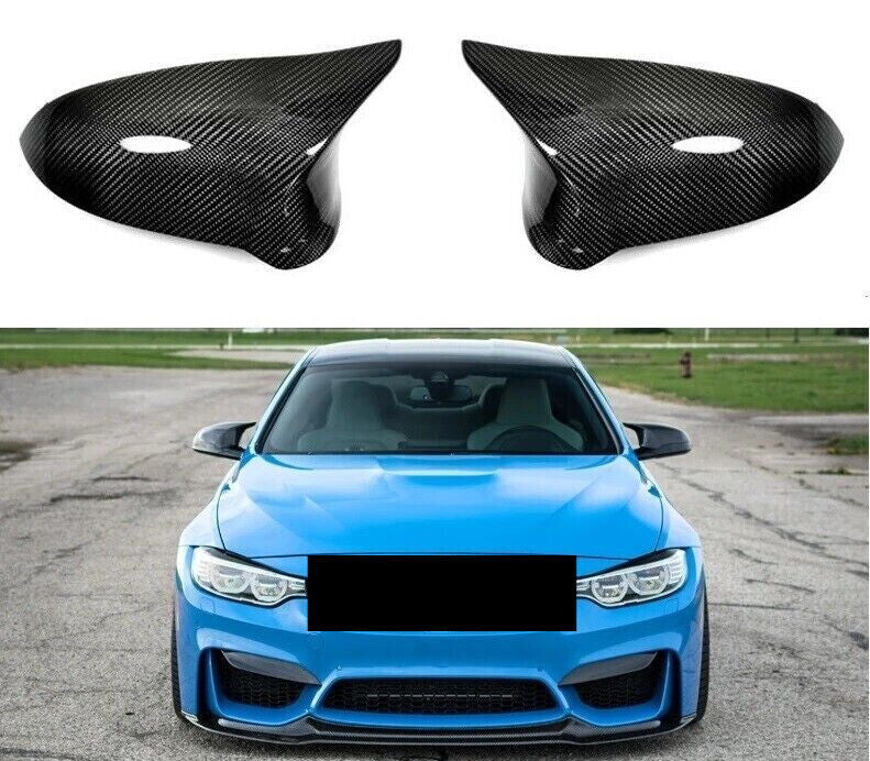 Real Carbon Fiber Side Mirror Cover Caps Replacement for BMW F80 M3 F82 M4 15-19