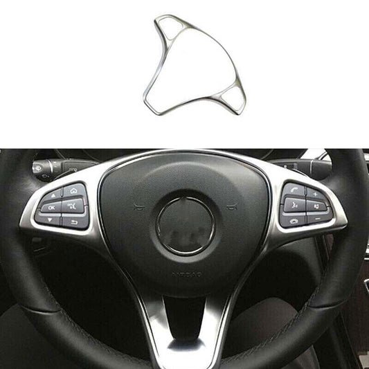 Inner Steering Wheel ABS Matt Silver Frame Cover Trim for Benz GLS GLE 2016-2019