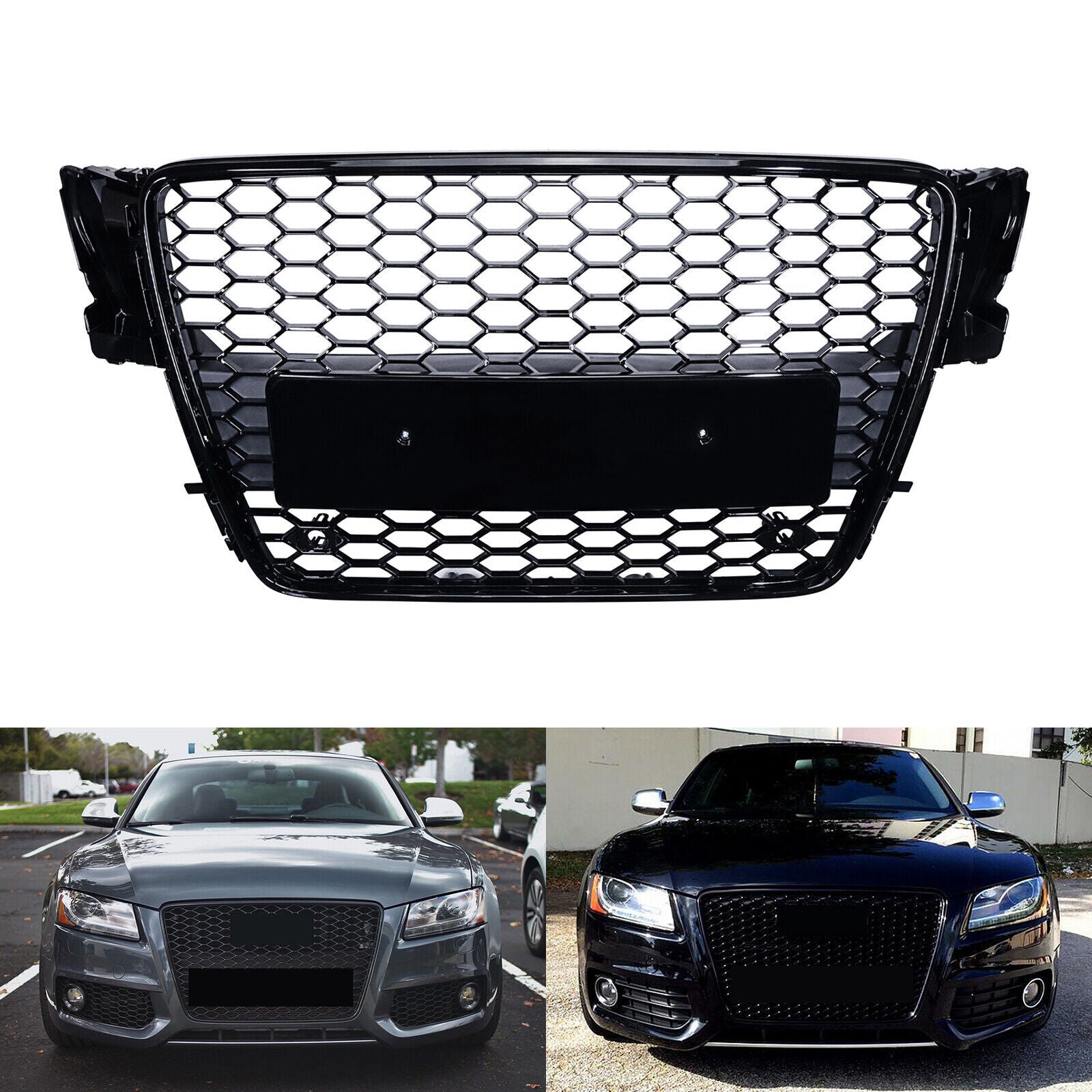F¨¹r for Audi A5 2008-2012 K¨¹hlergrill Frontgrills Gl?nz Schwarz 8T0853651 NEU