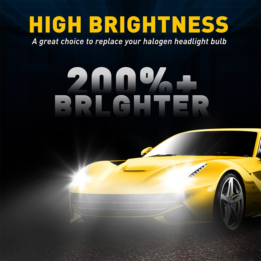 4AUXITO combination 9005 + 9006 120W 48000LM LED car headlight kit, high and low beam bulbs 6500K