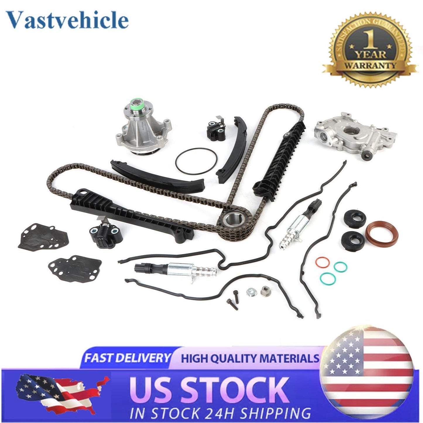 Timing Chain Kit OilWater Pump Cover Gasket For 04-08 for Ford F150 for Lincoln 5.4L 3V