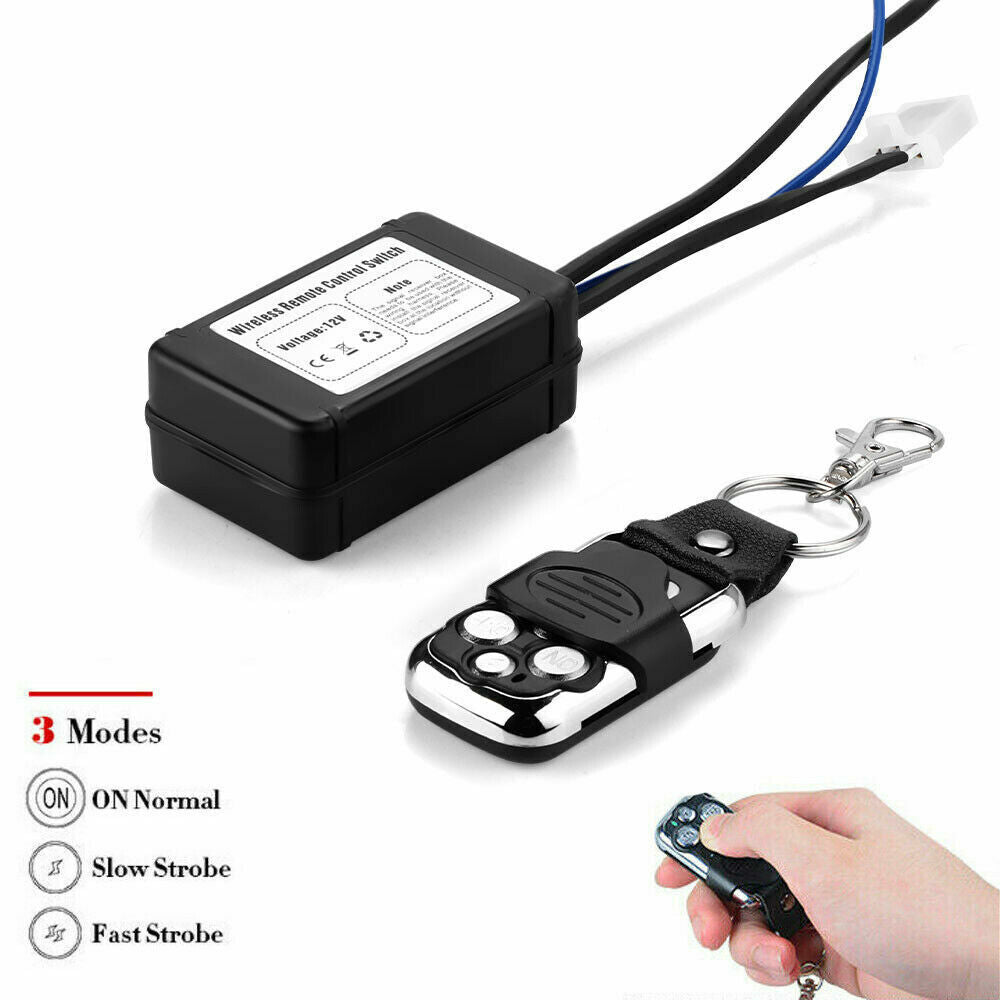 Wireless Remote Control Switch ON/Off Strobe For LED Work Light Bar Offroad