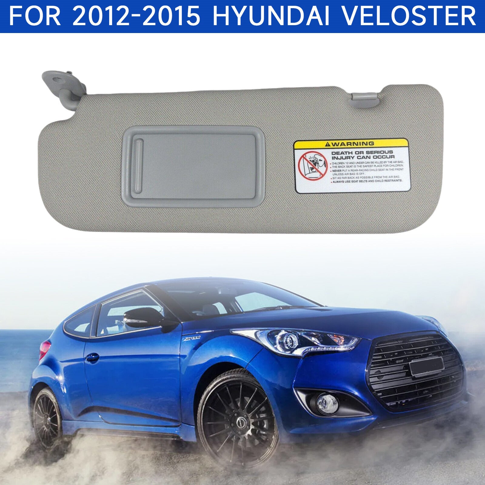 The gray mirrored sun visor on the left side is suitable for the driver's side of the 2012-2015 for Hyundai for Veloster .