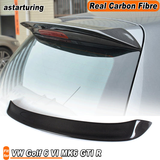 for VW for Golf 6 VI MK6 NON GTI NON R 08-13 REAL Carbon Rear Roof Spoiler Wing Lip