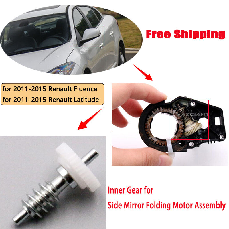 Side mirror folding motor gears are suitable for Renault Fluence and Latitude models from 2011 to 2015.
