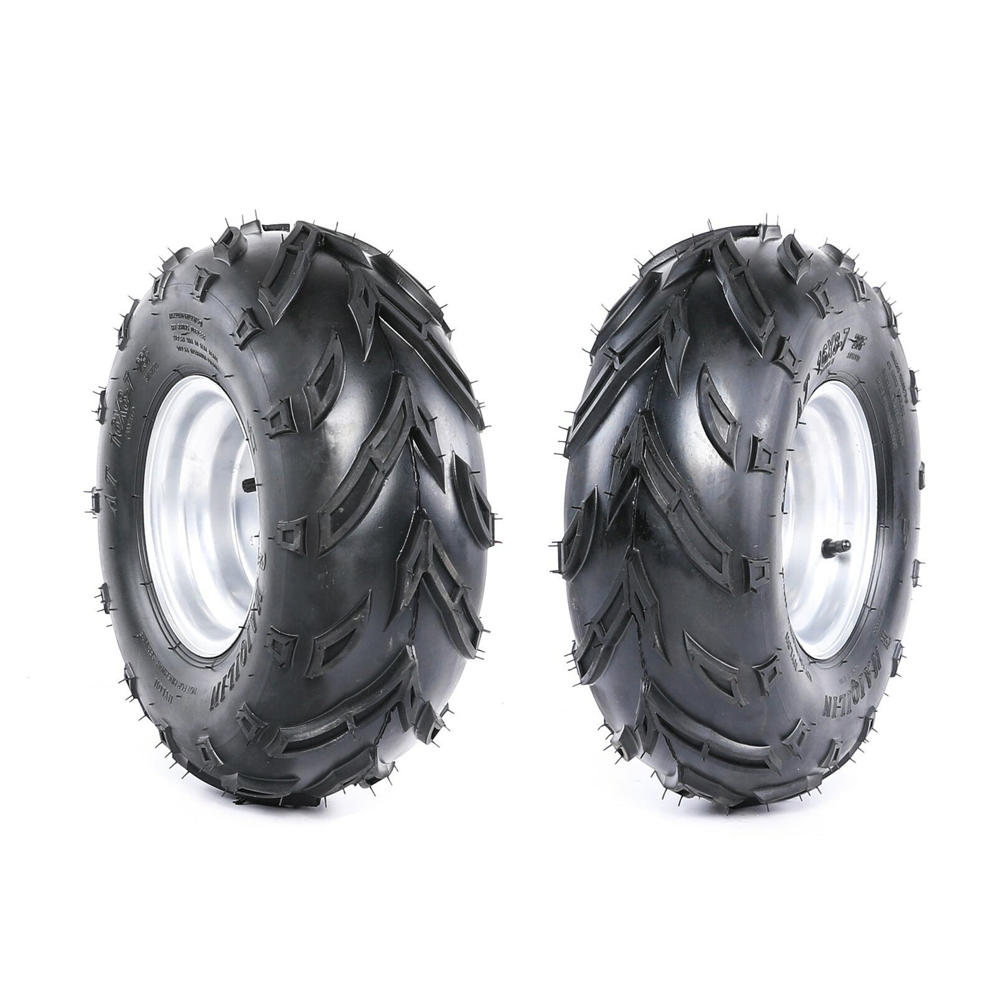 A pair of 16x8-7 wheels + 3 screws, axle, and rims for all-terrain vehicles, four-wheel go-karts, 50cc - 125cc off-road vehicles.