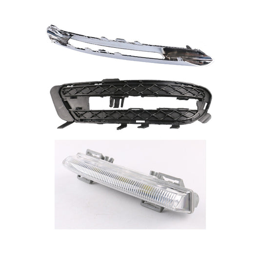 New Fog Lamp + Grille Trim Kit Right/Passenger Fit for Mercedes-Benz W212 E350