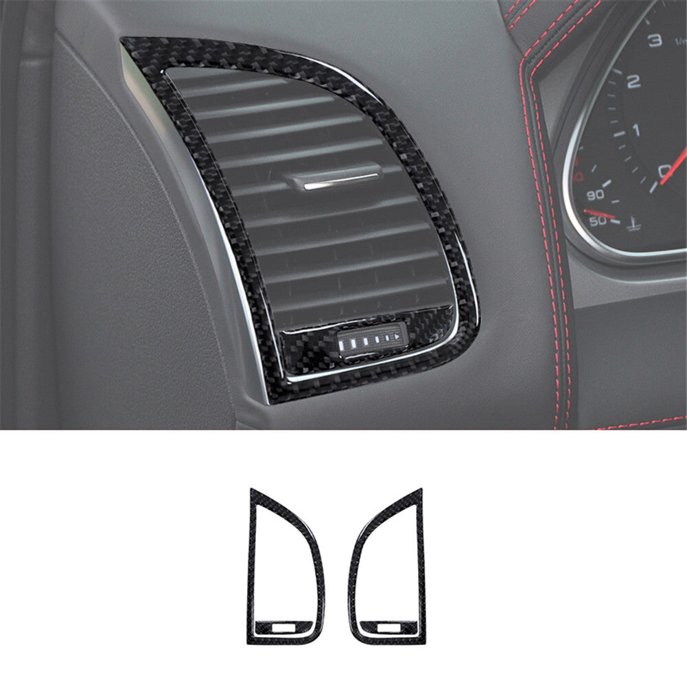 4x carbon fiber ventilation outlet air conditioning trim for Audi Q7 2007-2015
