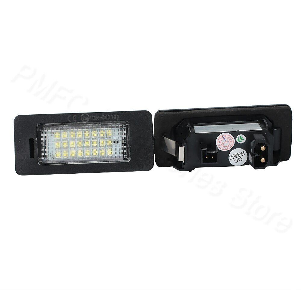 A pair of license plate lights suitable for BMW E39, M5, E70, E71, X5, X6; also suitable for BMW E60 number.