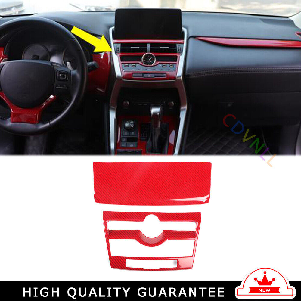 Console AC Switch Control Panel Trim Fit for Lexus NX 2015-2020 Red Carbon Fiber