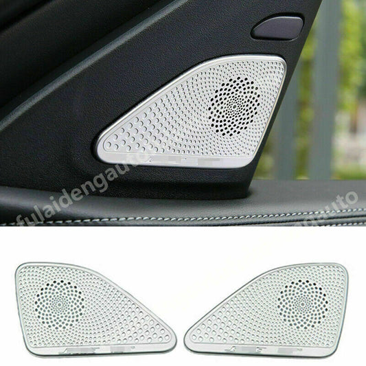 2for Infiniti QX50 2019-2023 Stainless Silver A-Pillar Speaker Cover Decor Trim