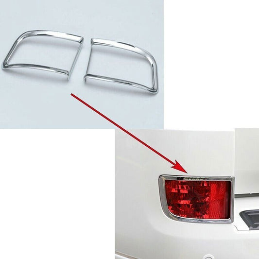 2X Chrome for Toyota LandCruiser Prado LC200 2016-21 Rear Bumper Fog Light Frame