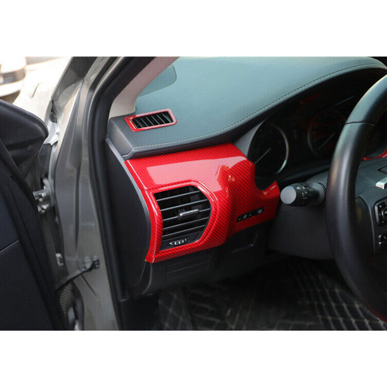for Lexus NX200t 300h 2015-21 Red Carbon Fiber Console LR Air Outlet Vent cover