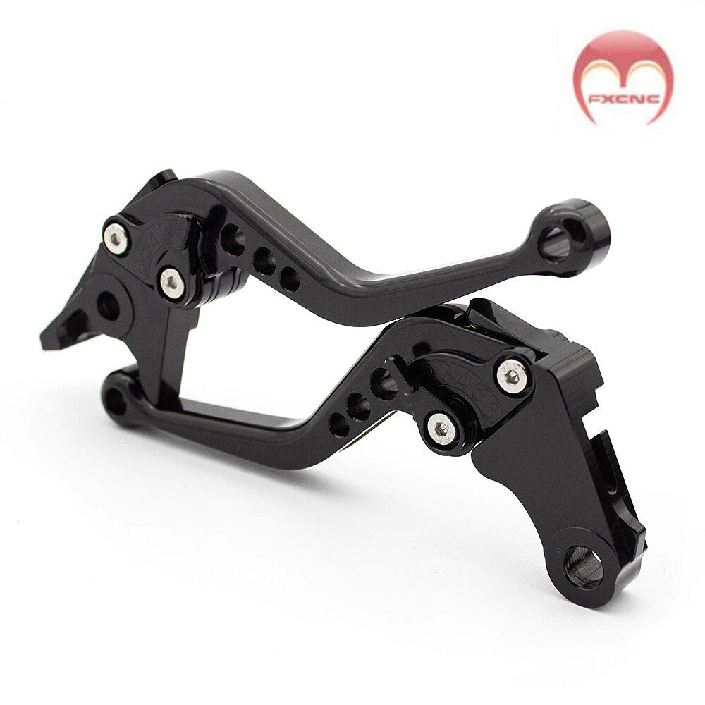 Numerical control braking clutch lever and grip for Yamaha XV250 (1988-2003, Black)