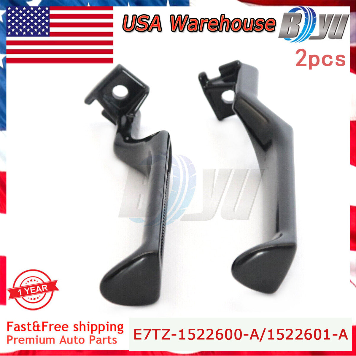 Pair Metal Inner Driver Side Left RH Door Handle for Ford Bronco F150 F250 F350