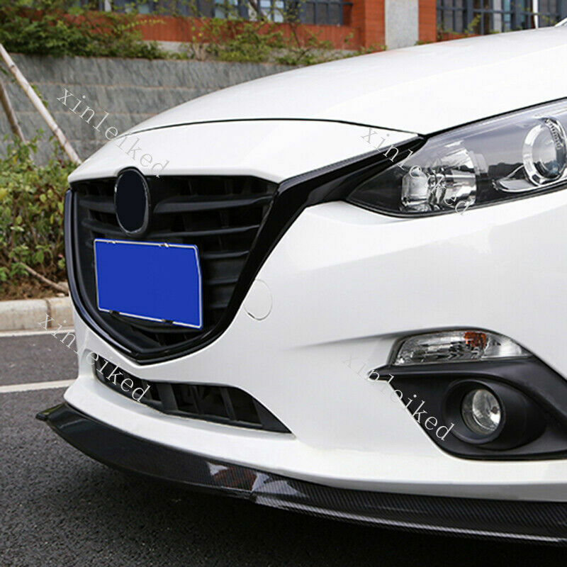 2P for Mazda 3 Axela 2014-2016 Glossy Black Front Grille Frame Strip Replace Kit