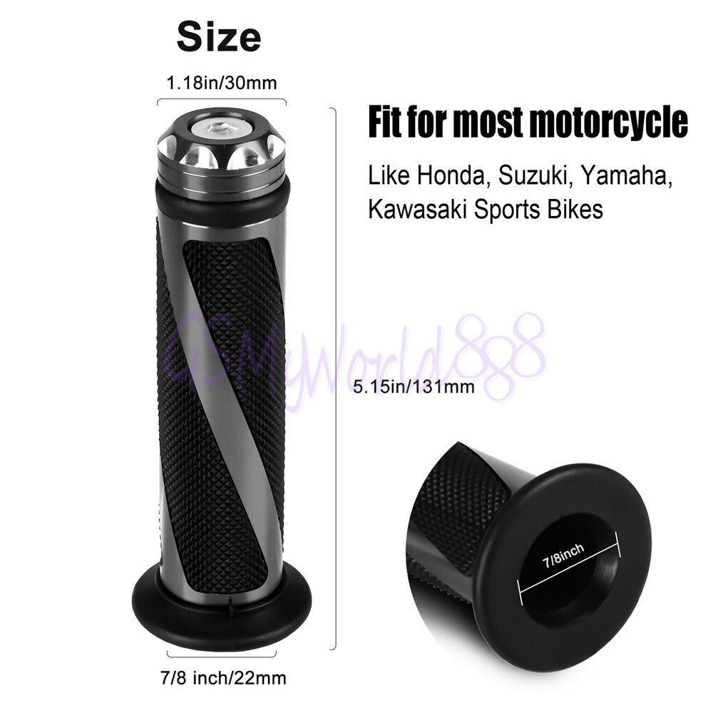 Sliver Universal Motorcycle Handlebar Hand Grip Fit for Kawasaki for Honda for Yamaha