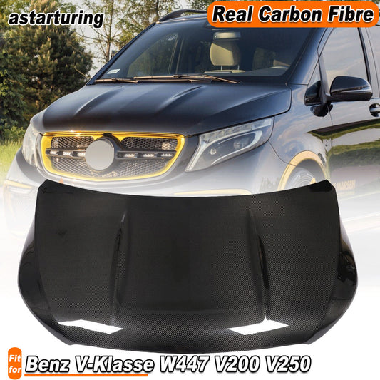 for Benz W447 2015-2019 Dry Carbon Fiber Front Bumper Bonnet Engine Hoods Cover