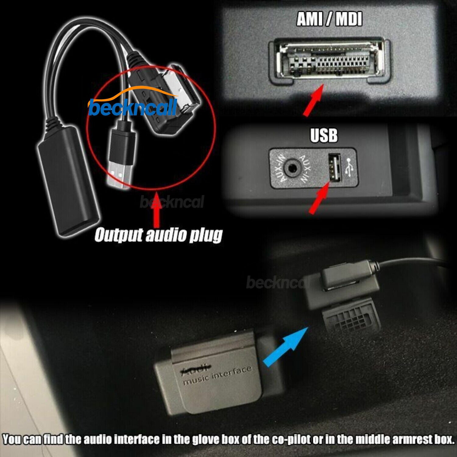 Wireless bluetooth Music Interface AUX Audio Cable Adapter for Audi Q7 A5 A6 for A8