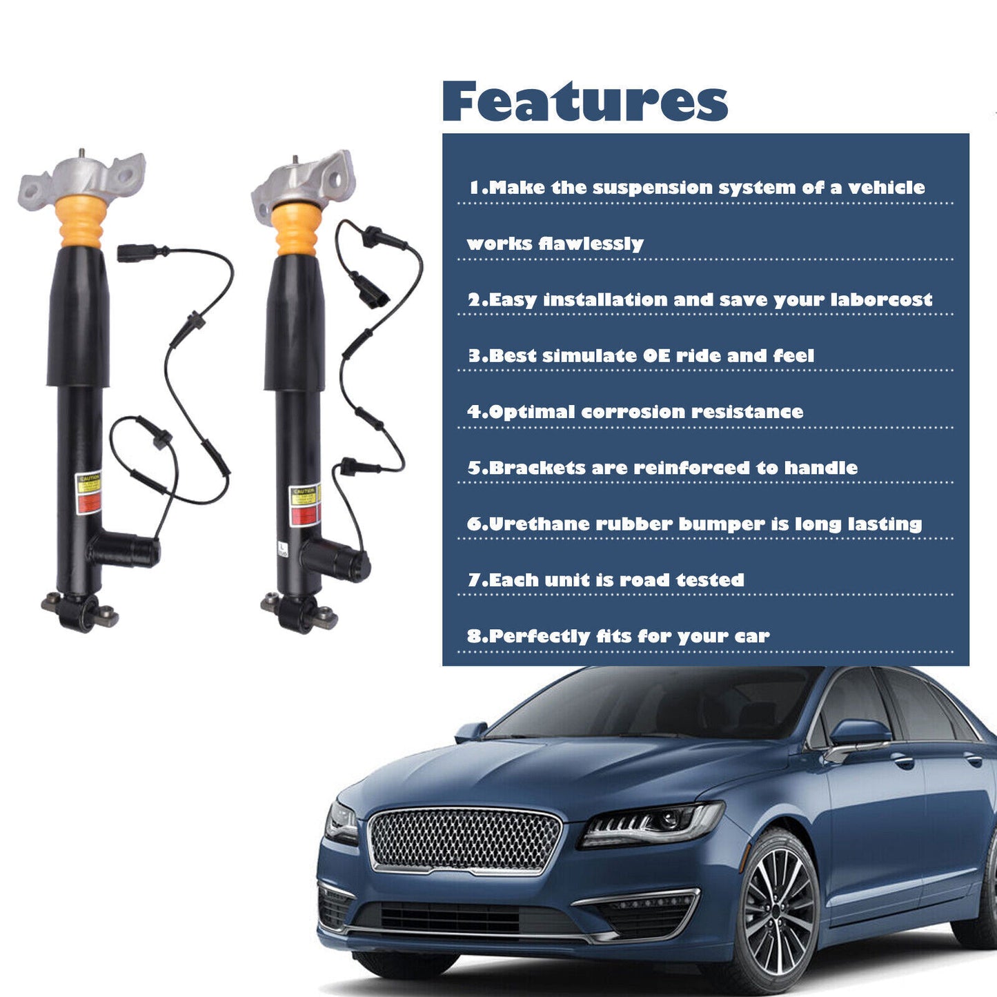 2-piece front shock absorber strut assembly for Mercedes C117 W246 W176 CLA250 B250 A45 AMG 11-19