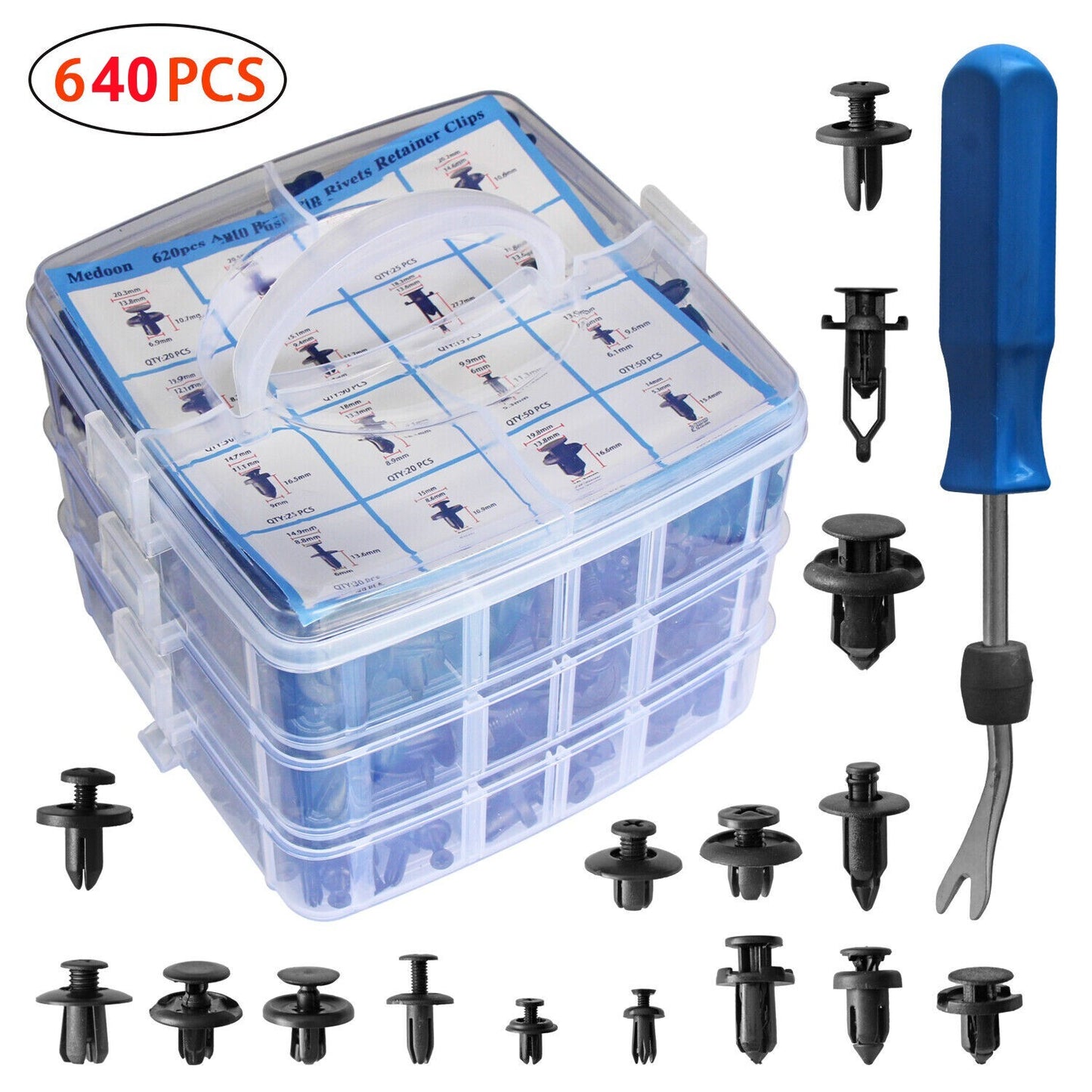 620-piece pack of plastic car retainer clips + fasteners to remove cable ties for GM for Ford