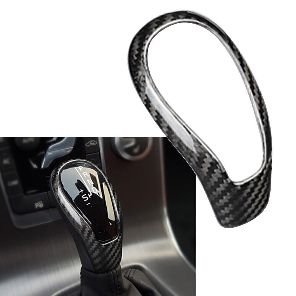 Black Carbon Fiber Gear Shift Knob Cover Sticker Trim Fit for Volvo S60 V60 XC60 V40