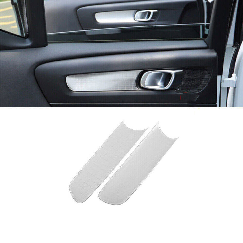 for Volvo XC40 2019-2022 Silver Titanium Rear Inner Door Bowl Cup Cover Trim 2x