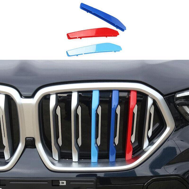for BMW X6 G06 2020-22 Tri Color M Sport Front Kidney Grille Insert Trims Cover