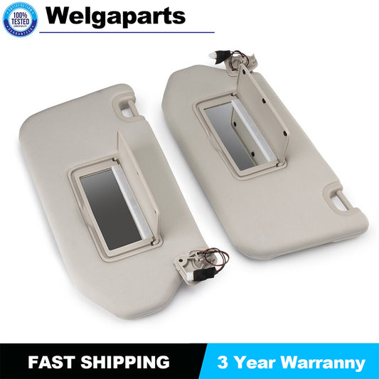 2PCS Sun Visor PAIR With Lamp For 2013-2018 Pathfinder 2014-2017 for Infiniti QX60