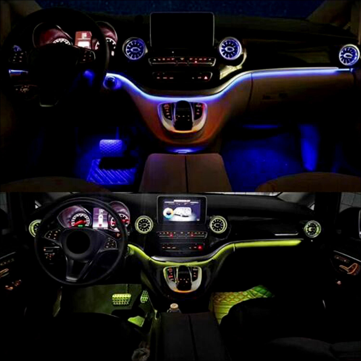 4X 64 Colors Front Air Vent LED Ambient Light for Mercedes-Benz V Class W447 DHL