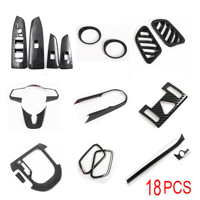 Carbon Fiber Center Dash Full Set Interior Decor Cover Kit for Kia Forte 2019-21