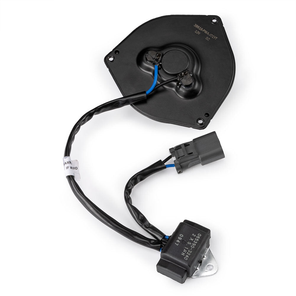 One cooling fan motor 38616-PWA-J01 is suitable for Honda CR-V 07-11 2.4L and for CIVIC 06-00 1.8L.