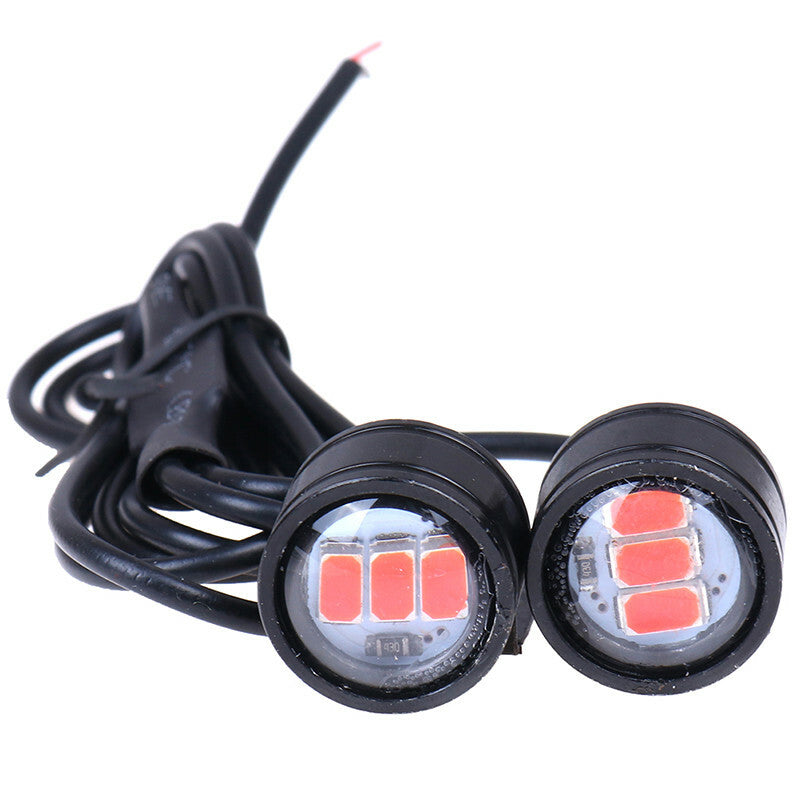 2Pcs Motorcycle Red Flash for Eagle Eye LED Lights Hawkeye Reverse Signal Fog Lamp