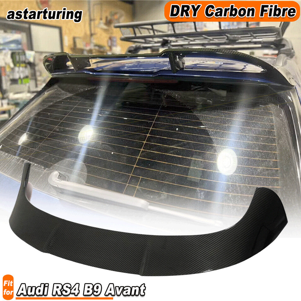 for Audi RS4 B9 Avant Wagon 2020-2021 Dry Carbon Fiber Rear Roof Window Spoiler