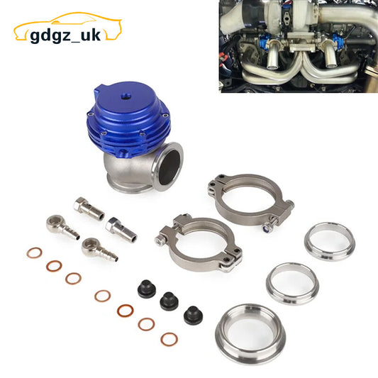 Universal Blue 38mm External Turbo Wastegate V-Band Flange 22PSI for Manifold