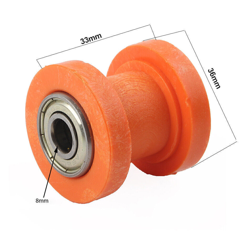 For Bike Motor 8mm Chain Roller Slider Tensioner Guide Pulley Dirt Pit yellow UK