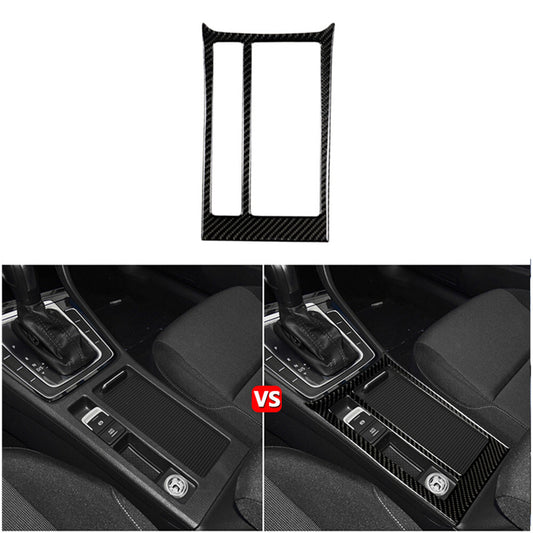 for VW for Golf MK7 2013-2017 Carbon Fiber Water Cup Holder Panel Cover Trim Sticker