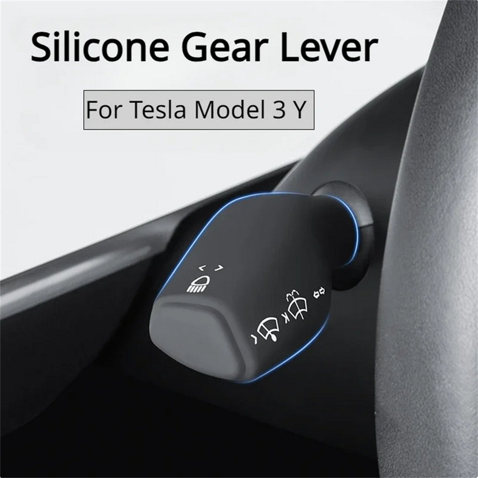 for Tesla Model 3/Y Silicone Shift Knob Shift Paddle Shift Rod Protection Cover
