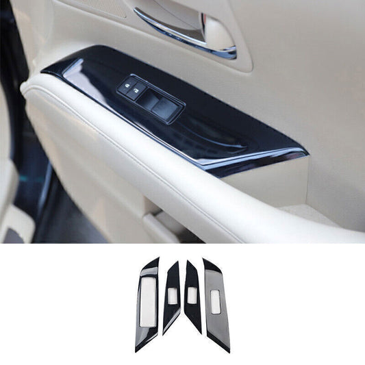 for LEXUS RX350 450h 2010-15 Gloss Black Window Lift Lock Switch Panel Trim 4PCS