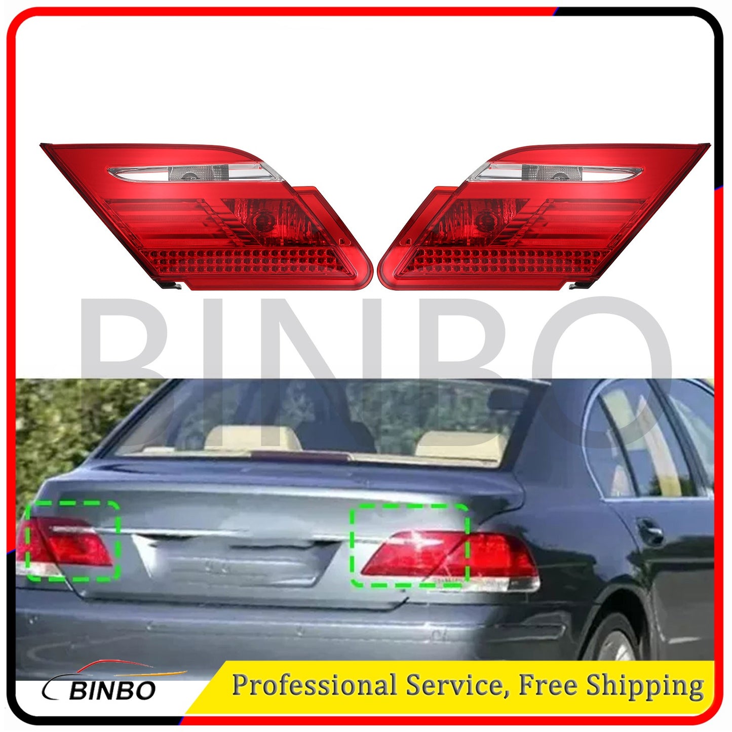 Pair For 2005-2008 for BMW E65 E65 7-Series 745i 750Li LH RH Rear Inner Tail Light