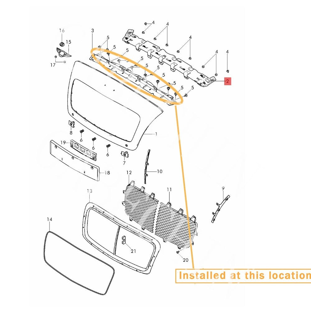 Equipment Manufacturer ( ) for Bentley GT grille frame undermount bracket: 3W3807277B