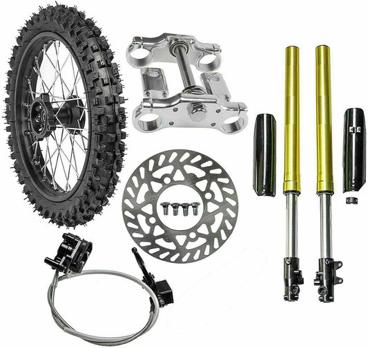 45/48 mm front fork + 19-inch wheels with 70/100-19 tires suitable for Apollo Pit SSR bicycles 150cc-250cc.